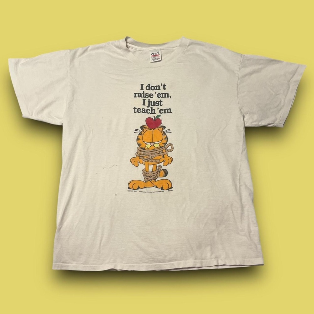 Vintage Garfield Teacher Graphic Tshirt Size XL Single Stitch Retro Kitsch